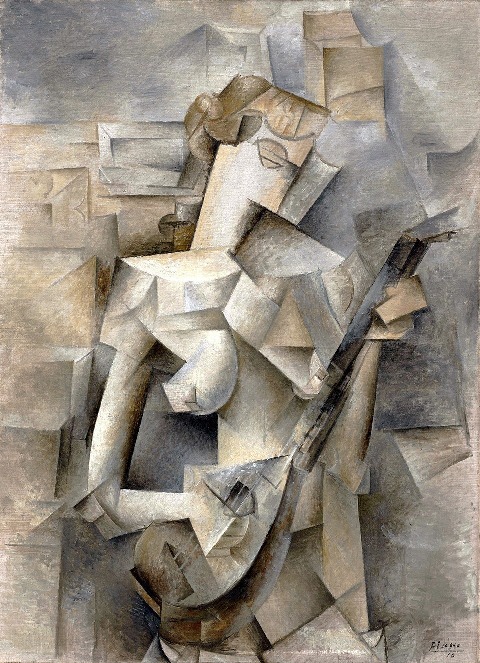 Cubist painting showing geometric abstraction and fragmented forms characteristic of the movement